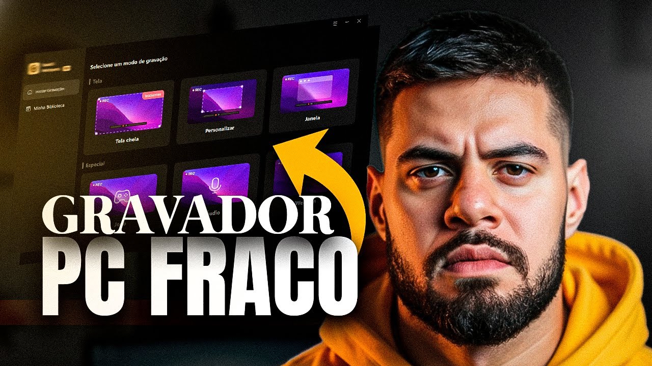 O MELHOR GRAVADOR DE TELA para PC FRACO em 2025! (Qualidade 4K)