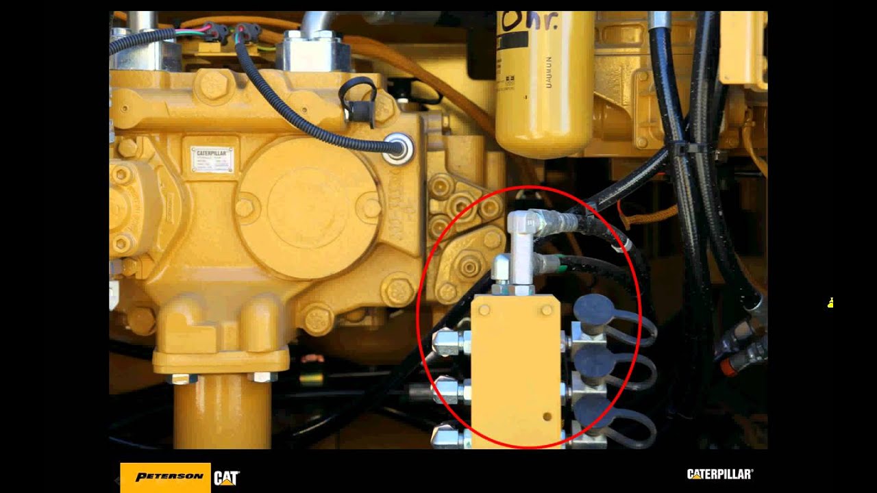 Midsized excavator - Easily test hydraulic ports
