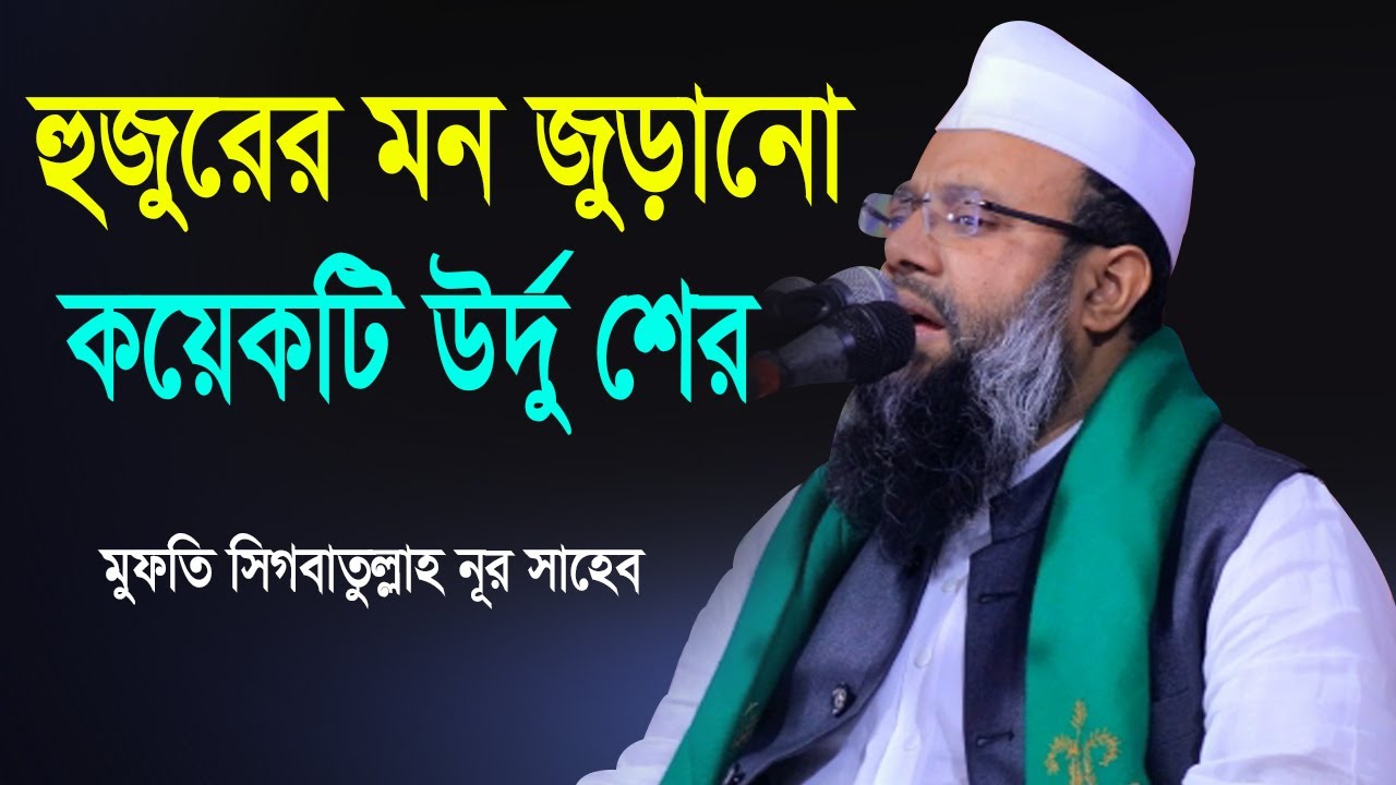 হুজুরের মন জুড়ানো কয়েকটি উর্দু শের ।।মুফতি সিবগাতুল্লাহ নূর।Sibgatullah Nur