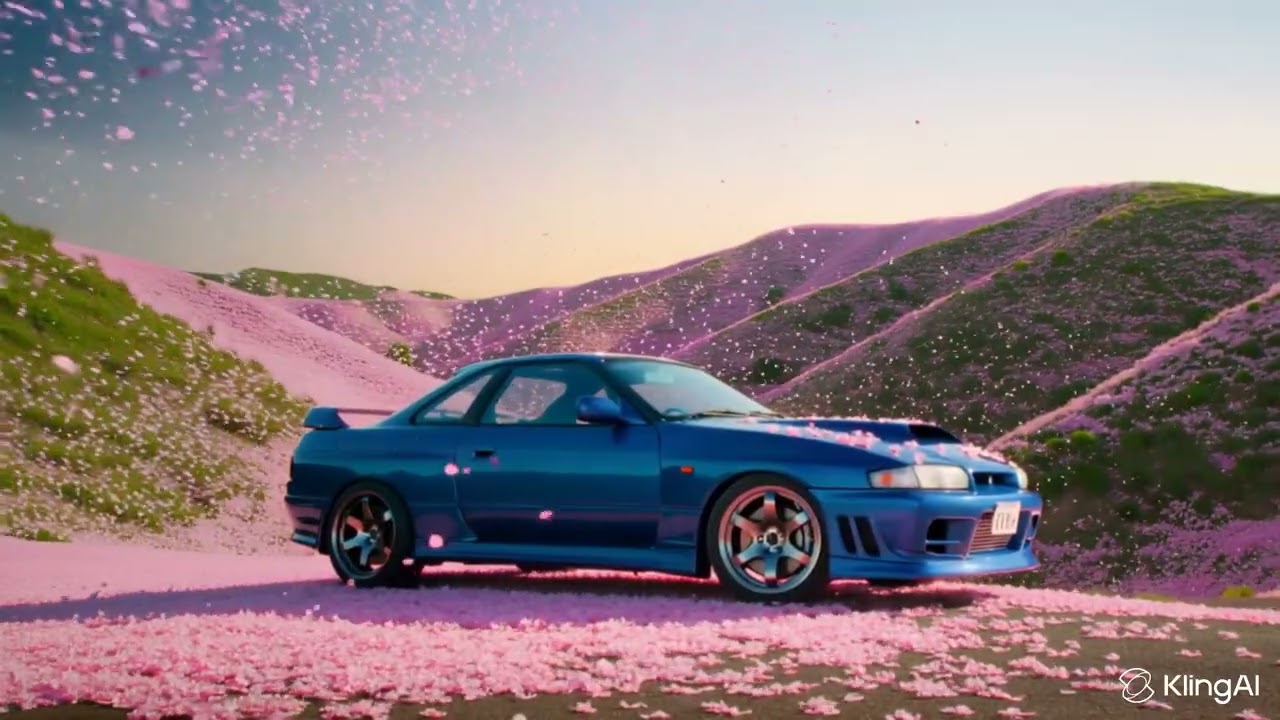 nissan skyline pink petals live wallpaper