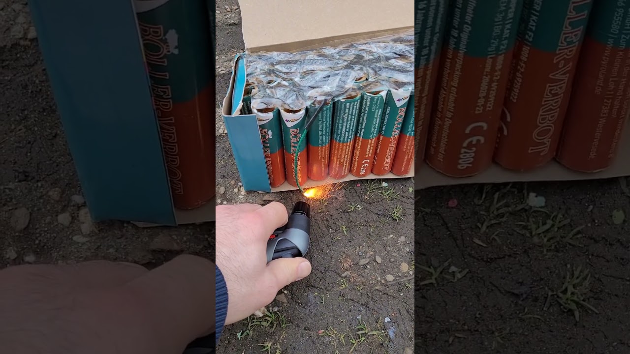 50x Pyroland B&Ouml;LLERVERBOT B&ouml;ller | 50 firecrackers at once #shorts #fireworks