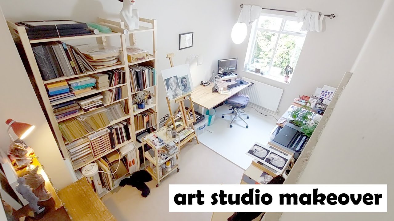 STUDIO MAKEOVER - DIY apothecary cabinet, big standing desk(YO-YO DESK PRO2), and fav creepy items 👹