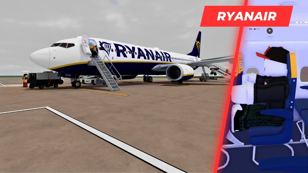 ROBLOX Airline Flight Review | Ryanair | B737-8 | Economy Class