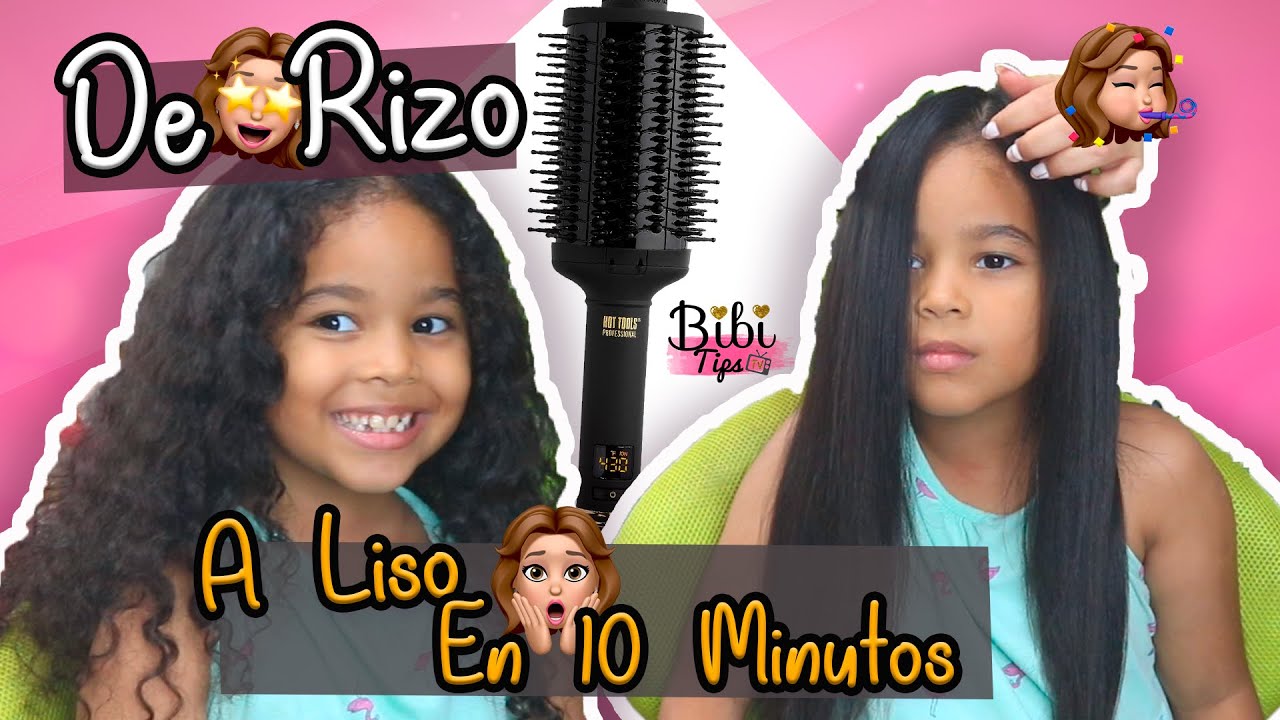 ALISANDO CABELLO RIZO EN 10 MINUTOS 😯 REVIEW HOT TOOLS Pro Artist - Cepillo ovalado | BIBITIPSTV 💝