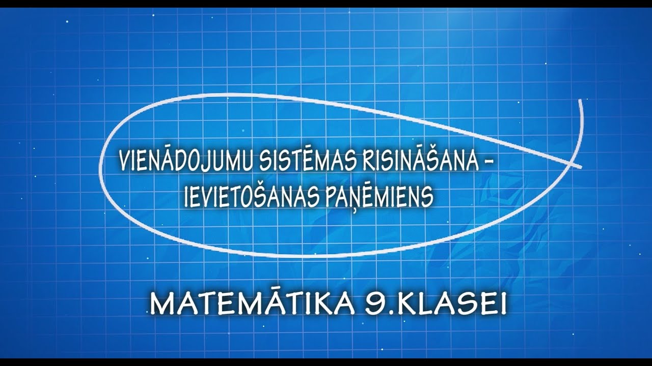 Matemātika 9.klasei. Vienādojumu sistēmas risināšana - ievietošanas paņēmiens.