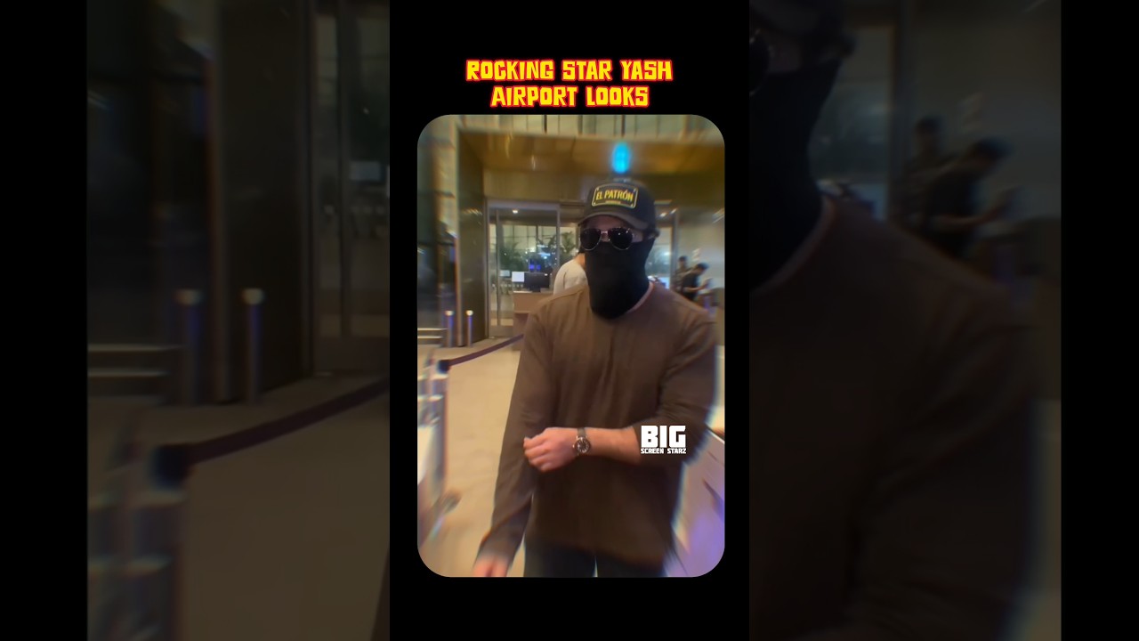 Rocking star yash recent Airport looks #bigscreenstarz #yash #rockingstaryash