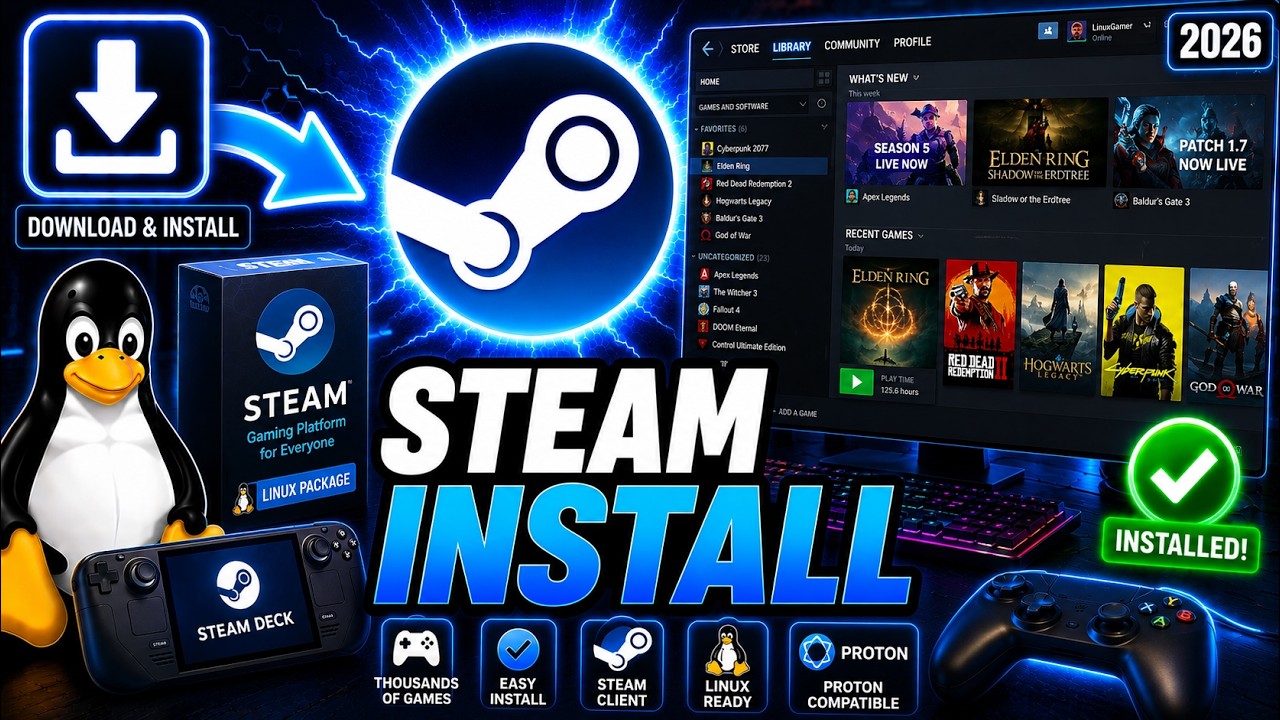 Как установить Steam на Linux (Руководство 2026)