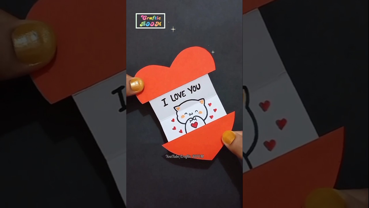 &lrm;Pop-up Love Note for Valentine's Day 💖 #shorts #youtubeshorts #diy #crafticboom