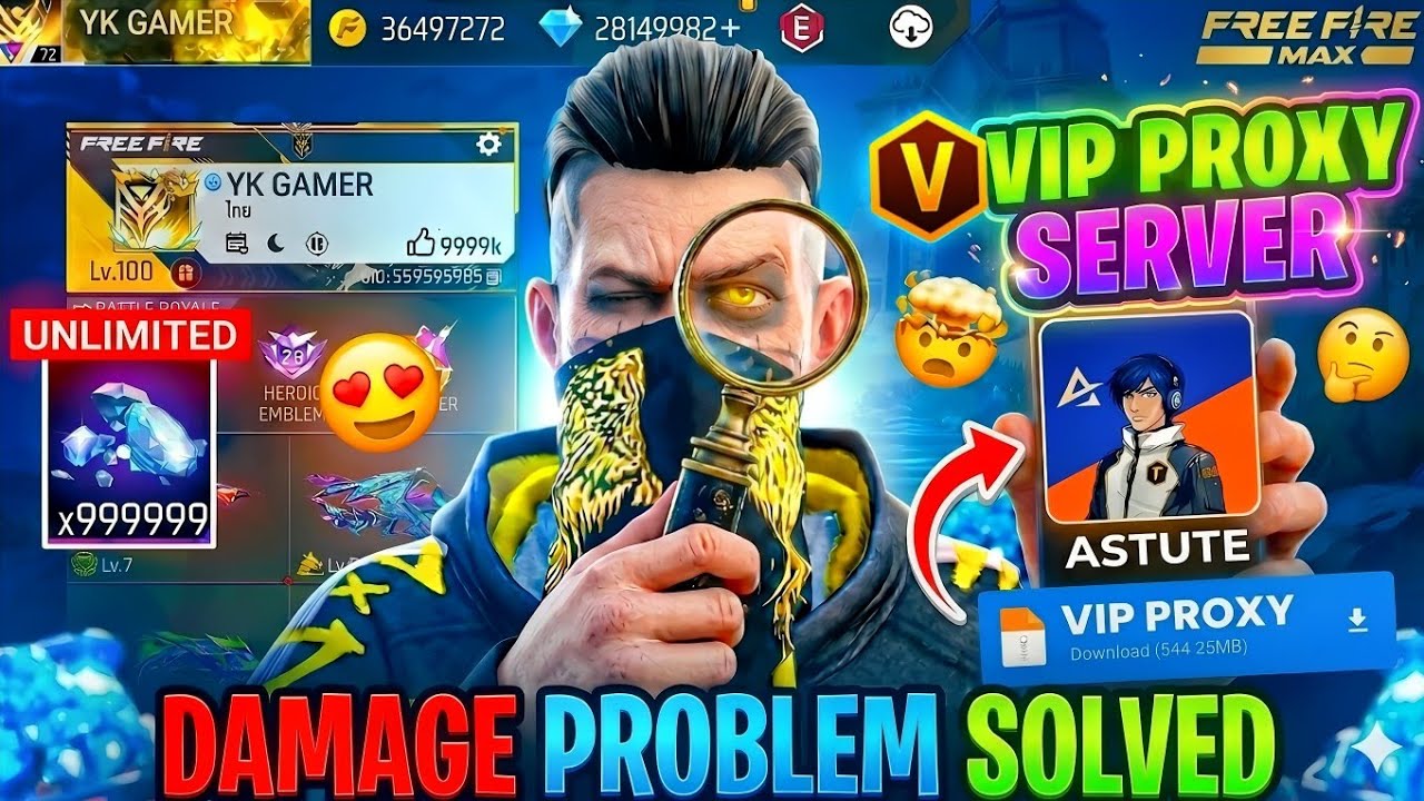 Free Fire OB53 VIP Proxy Server Download |Gift Send + Receive Trick  Damage Problem Fix 100% Working