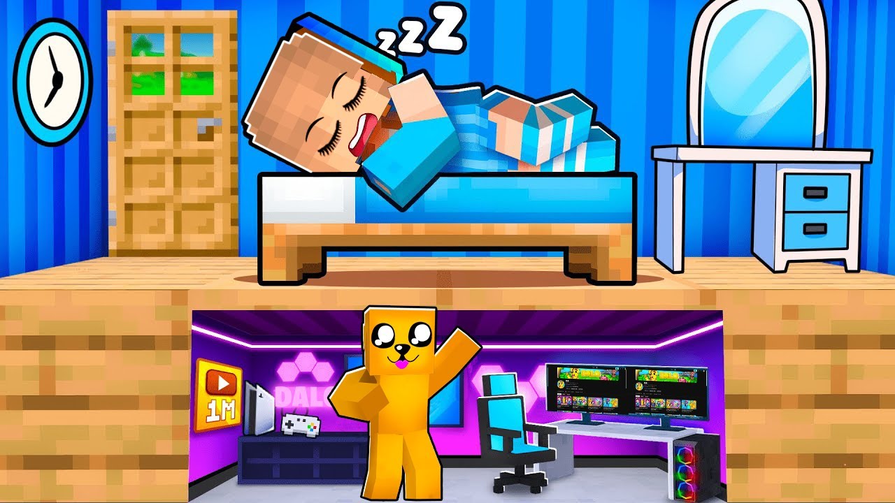 POSTAVIL JSEM TAJN&Yacute; DŮM POD DOMEM MOJ&Iacute; HOLKY V MINECRAFTU!🤫 @AnnieTka