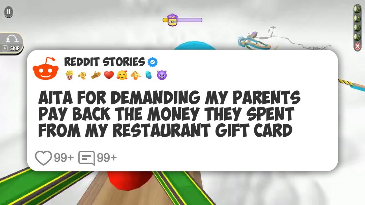 AITA For Demanding My Parents Pay Back The Money They Spent From My Restaurant Gift Card 