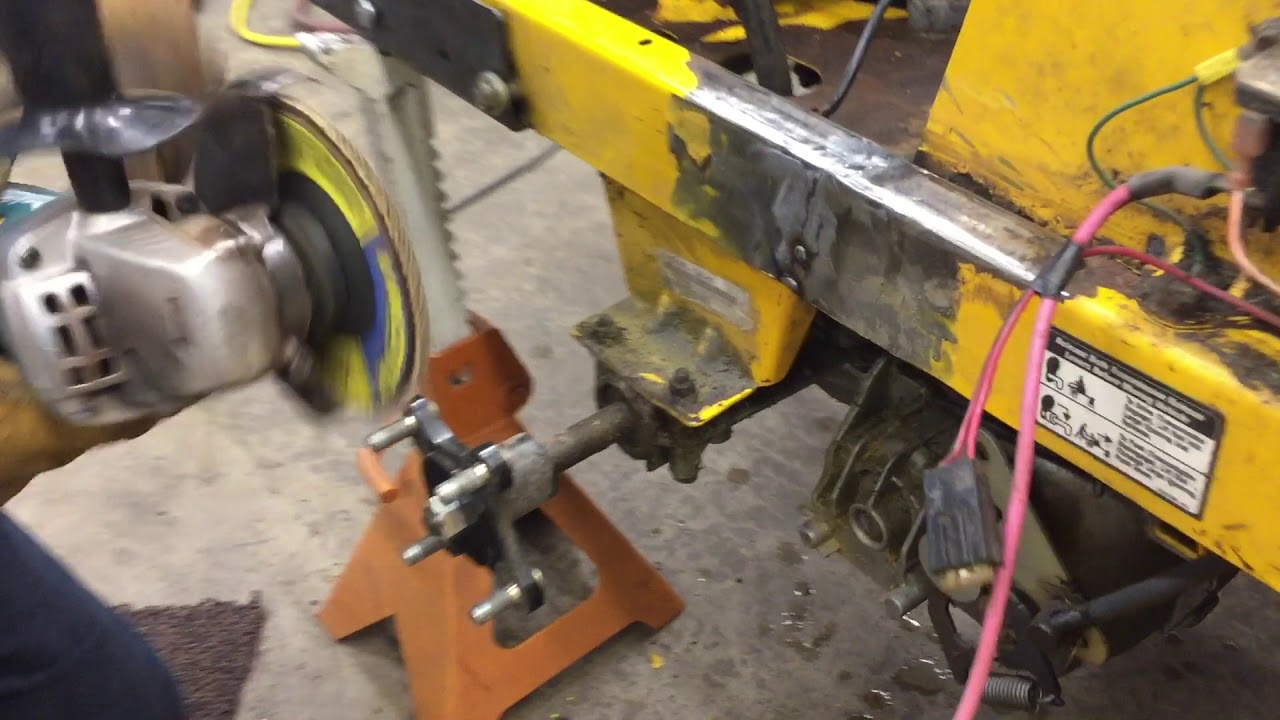 Riding lawn mower frame repair