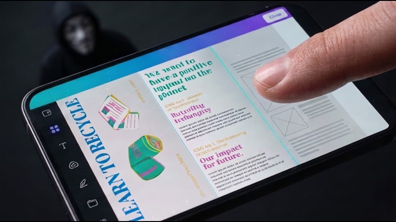 Masked Guy Shows How to Create High Quality Brochure in Canva