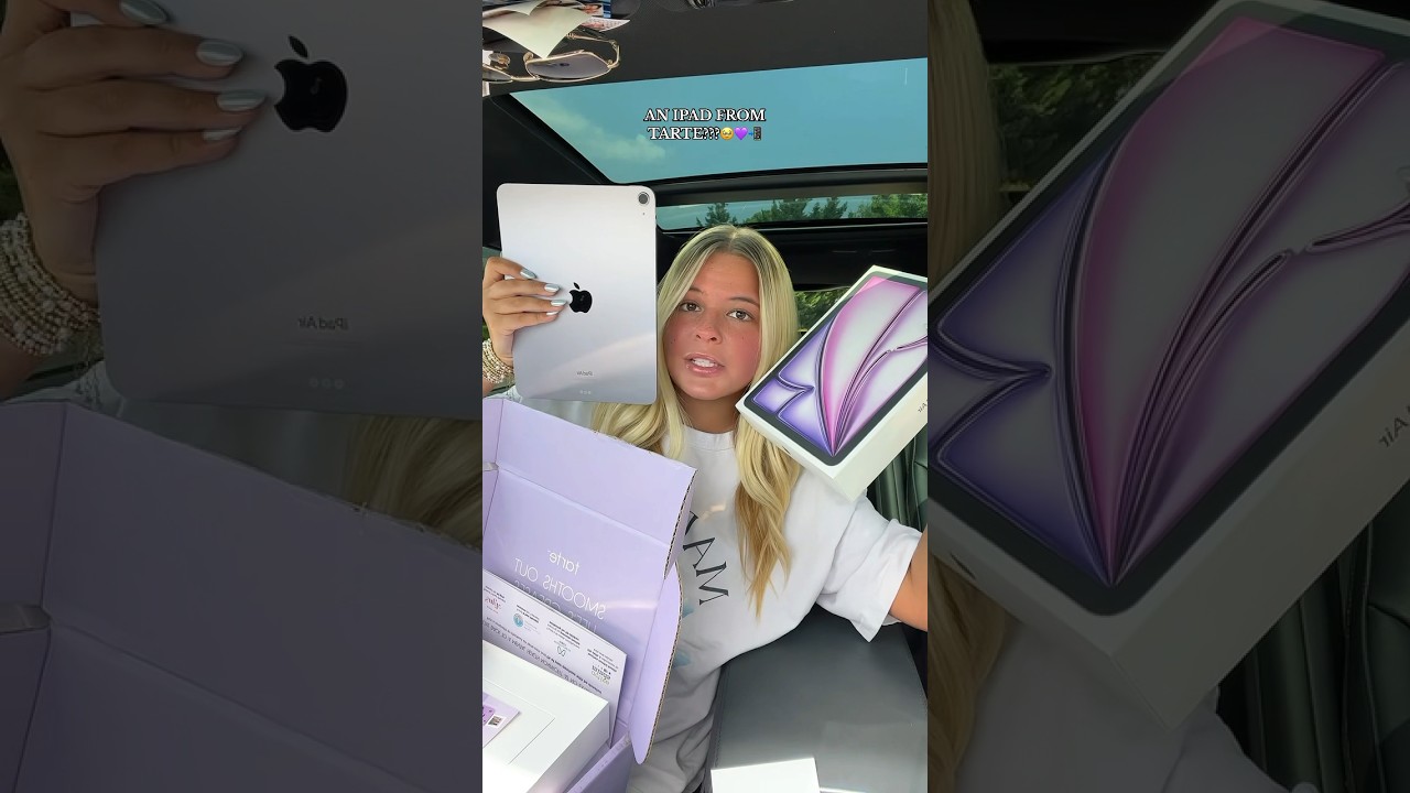 AN IPAD OMG????🫶🏻💜📲 tarte I LOVE YOU #unboxing #haul #surprise #prhaul