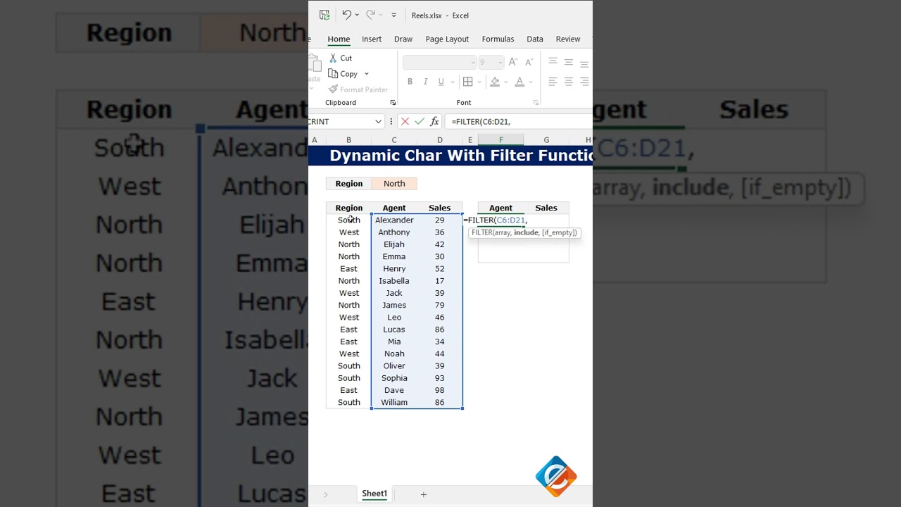Create Dynamic Charts with the FILTER Function in Excel #dynamic #charts #exceltips