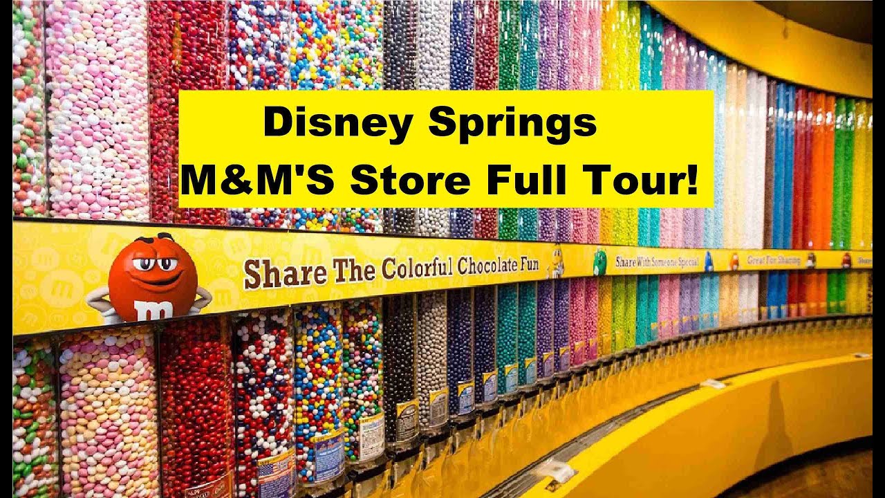 Disney Springs M&M's Store Full Tour!  See the Colorful Wall of Amazing & Unique Flavors!