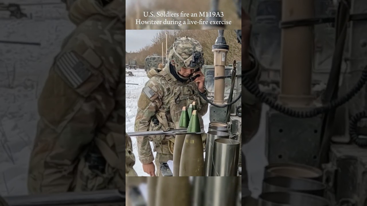 U.S. Soldiers M119A3 Howitzer live-fire exercise