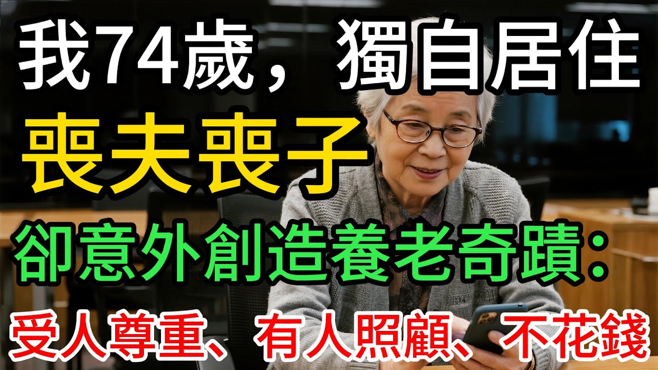 我74歲，喪夫喪子，獨自居住，卻創造出全新養老方式：不但受人尊重，还有人來照顧，關鍵還不花錢……