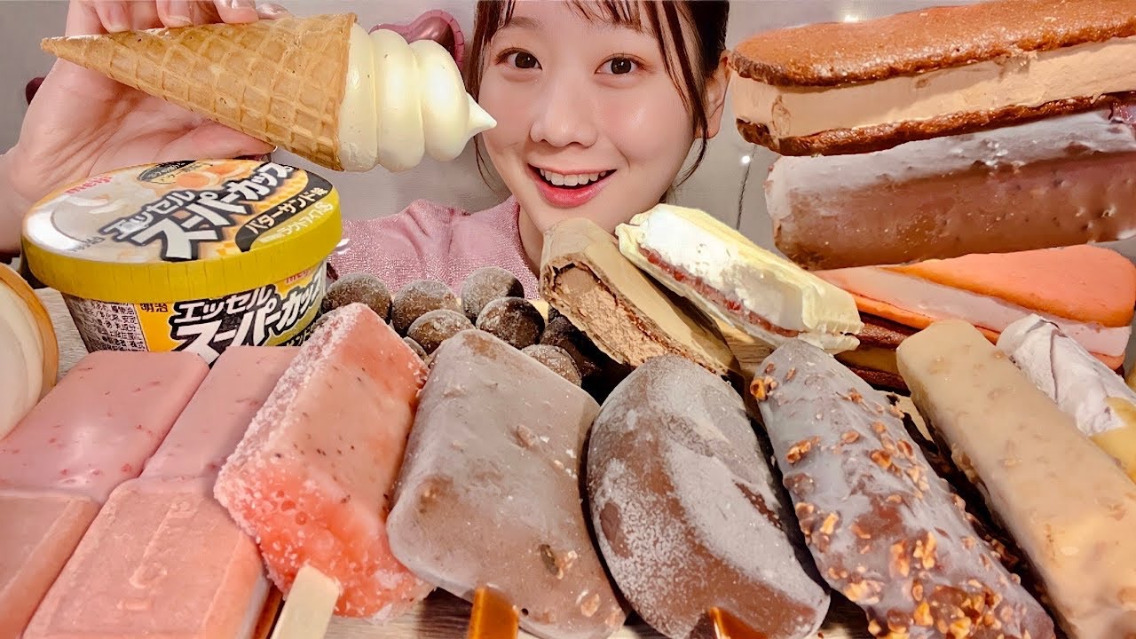 ASMR Различное мороженое, купленное в мини-маркетах【русские субтитры】【Mukbang/ Eating Sounds】