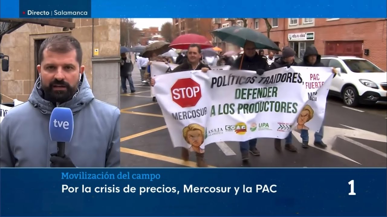 MOVILIZACIONES del CAMPO en SALAMANCA por el acuerdo de MERCOSUR| Informativos Castilla y León, TVE