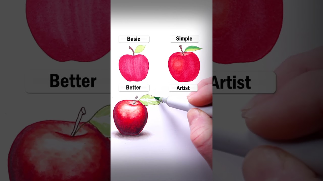 Draw Apples! #art #drawing #shorts #apples #howtodraw #easydraw