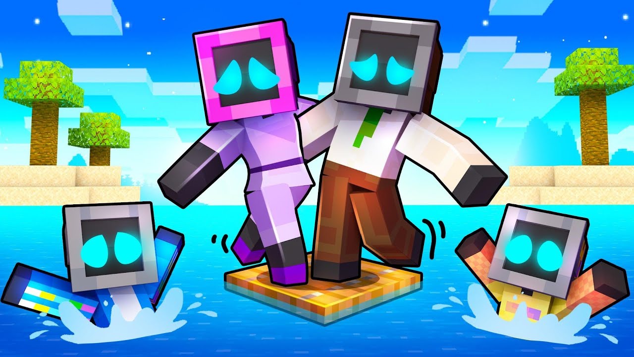 One Block Raft with TEEVEE FAMILY in Minecraft!