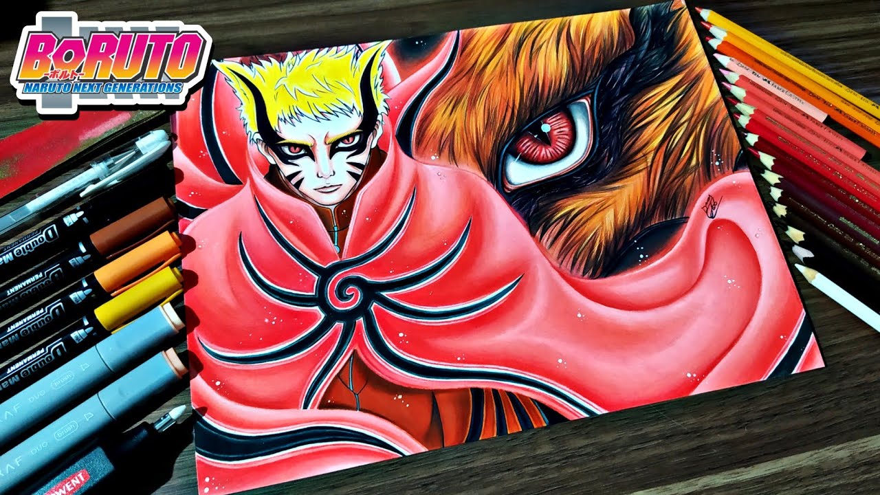 Speed Drawing Naruto Modo Bárion And Kurama [ Boruto Naruto Next Generations ]