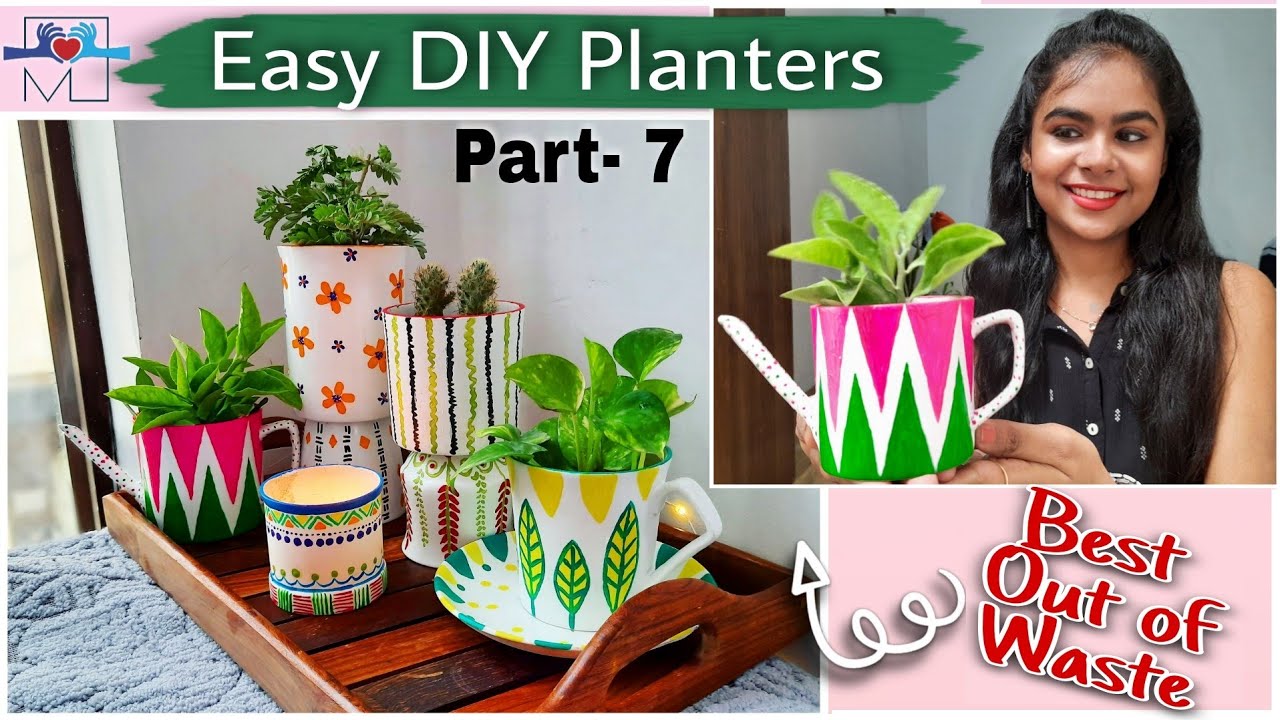 Make Ceramic Planters at Home | Easy DIY Cup Planters From Waste Materials