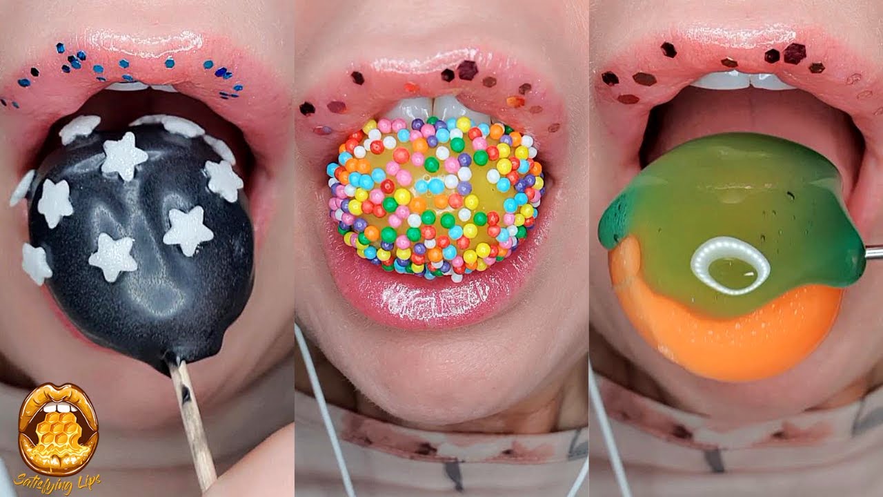15 Minutes Sleep Study Eating Gummy Jam Filled Balls ASMR Satisfying Compilation Mukbang 먹방
