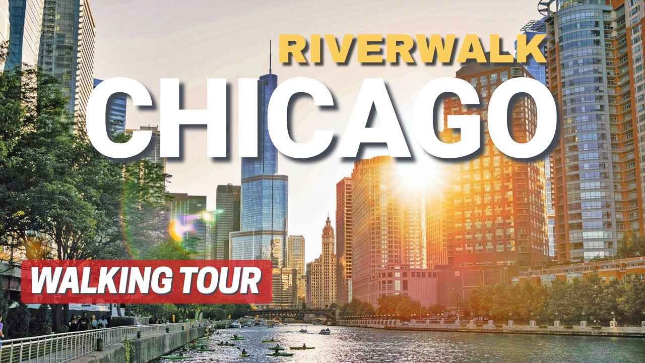 Chicago Riverwalk - Walking Tour in 4K