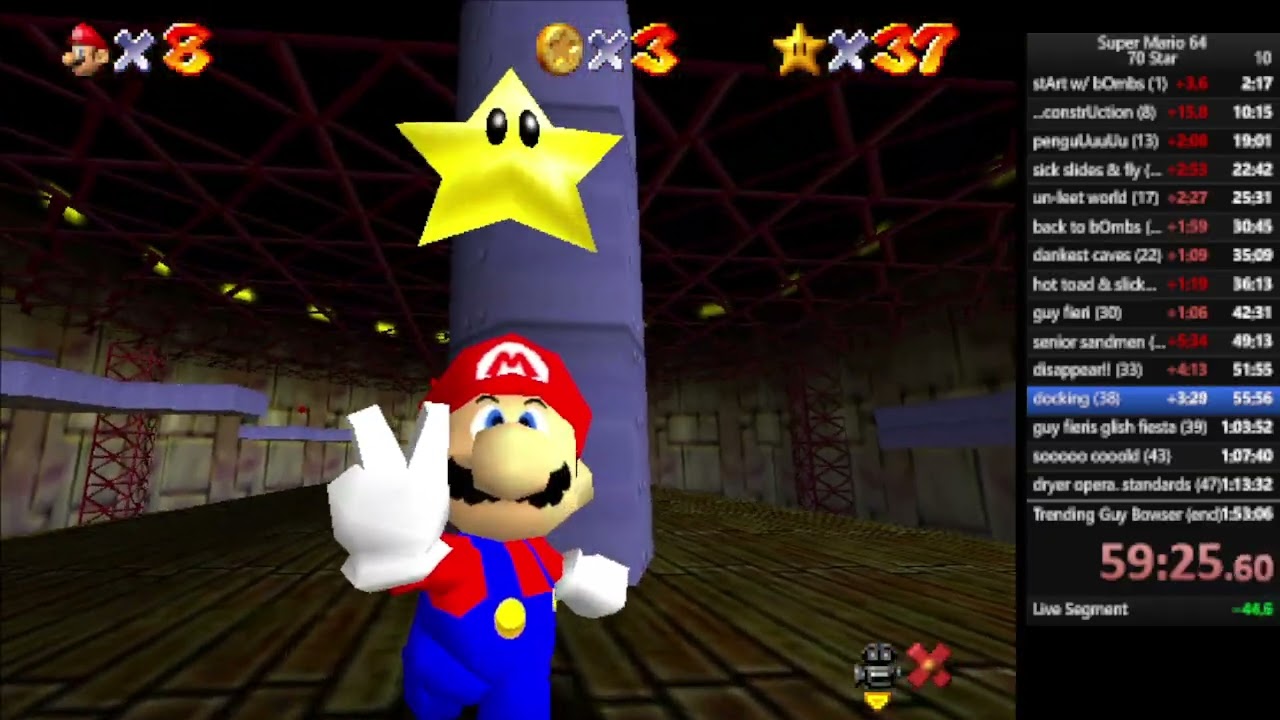 [630⭐/700⭐] Partial Vid, 2:05 [mario64] [70star]