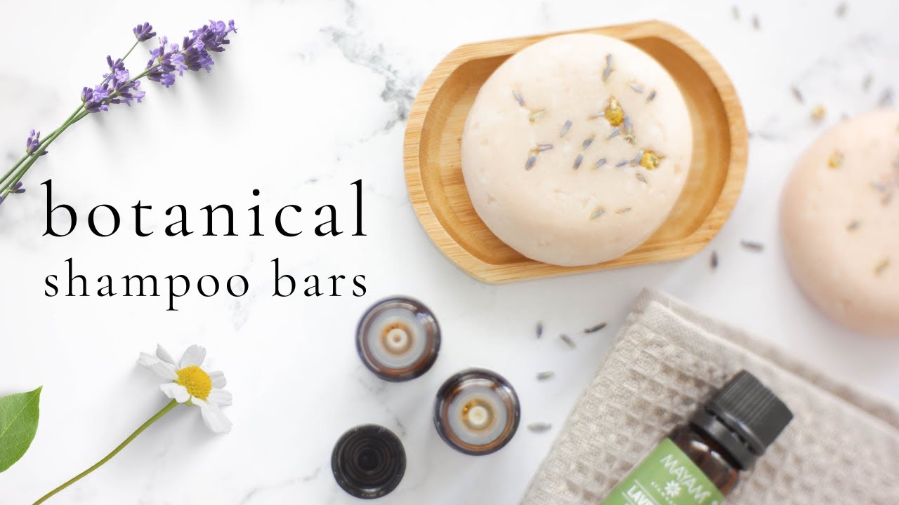 DIY shampoo bars to soothe scalp and condition hair🌼 w/ essential oils & flower waters
