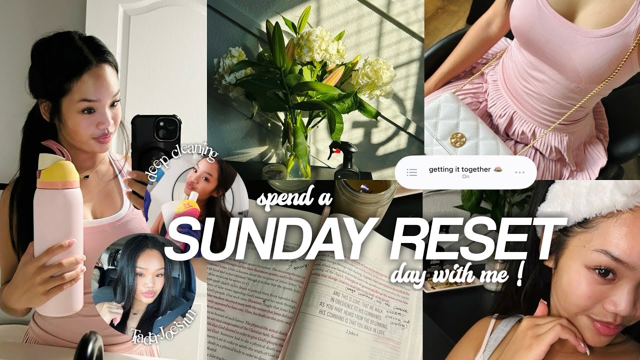 SUNDAY RESET ROUTINE | deep cleaning, self care, grocery, bible study, and juicy* chit chat