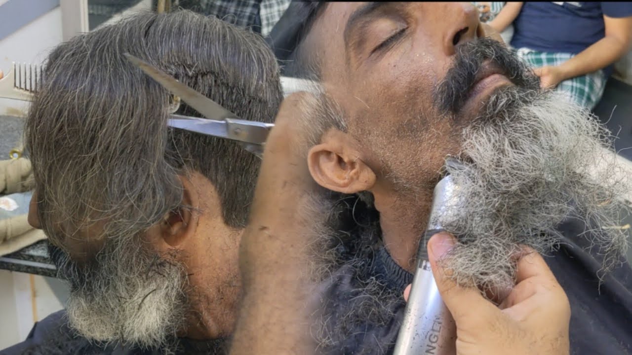 Homeless Man shocking White Hair And Beard Transformation 