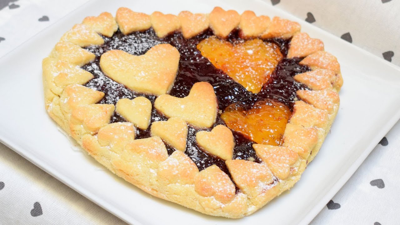 CROSTATA DI CUORI MORBIDA BIGUSTO con marmellata dolce San Valentino