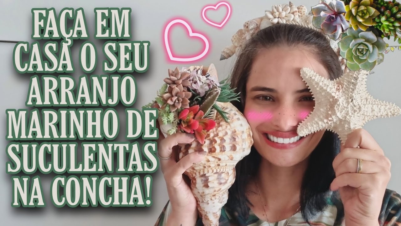 ARRANJO de SUCULENTAS EM CONCHAS - incrível | Como fazer em casa DIY