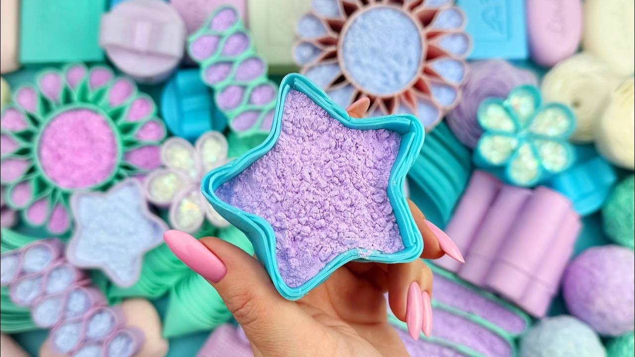 [ASMR]Compilation set★ASMR SOAP★Crushing soap★Cutting soap cubes★FOAM&GLITTER&STARCH★