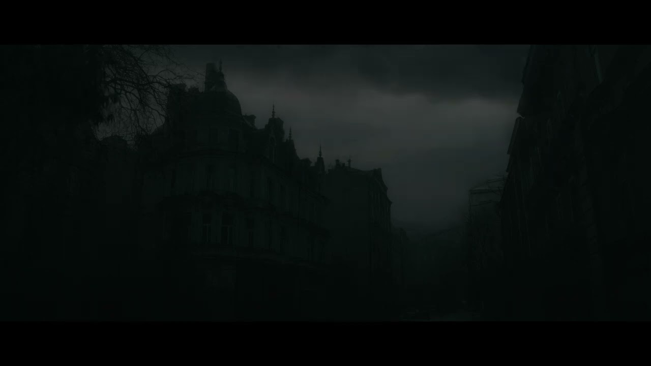 Abandoned Villa Under Thunderous Night Sky | Soft Lights | Calm Before the Storm