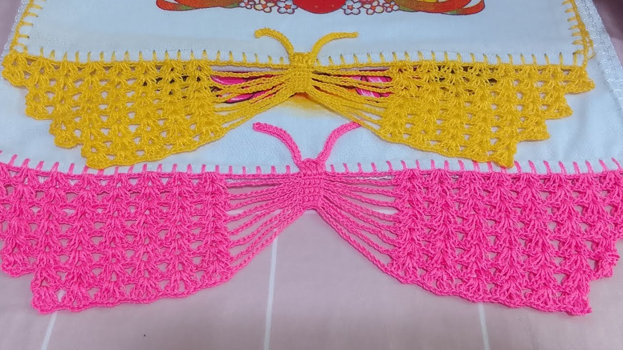 Barradinho de crochê de borboleta, Sem contagem de caseado/PASSO A PASSO #crochet #art