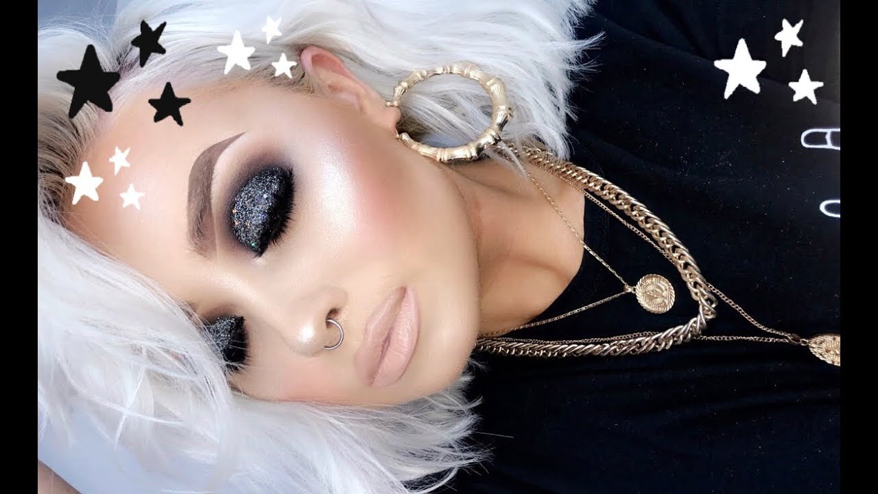 FULL GLAM BLACK GLITTER SMOKEY EYE | Makeup Tutorial