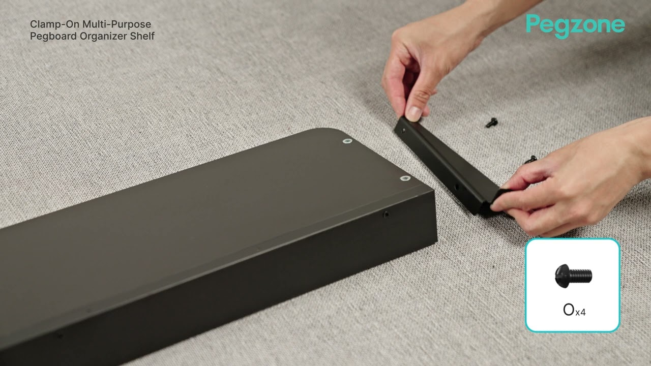 HWO1002BK PEGZONE Clamp on Desk Shelf Installation Video