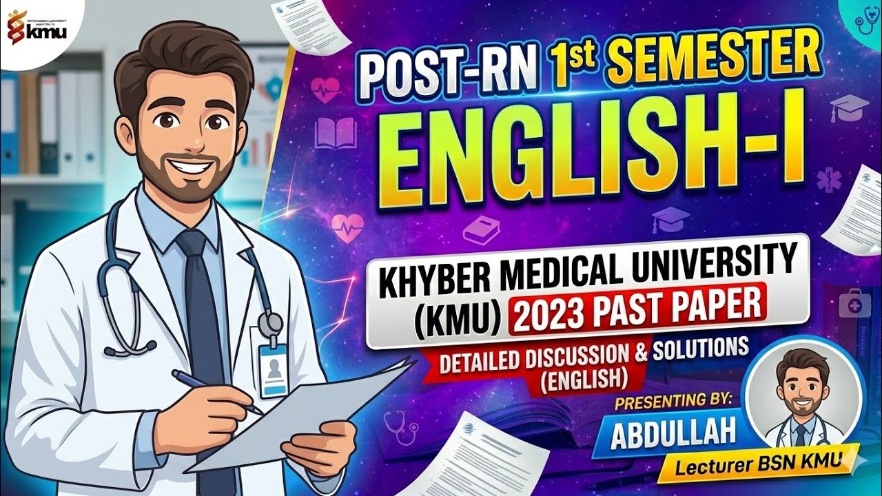 English kmu 2023 past paper|Post-Rn 1st semester| Post-Rn 1st english 2023 paper| English past mcqs|