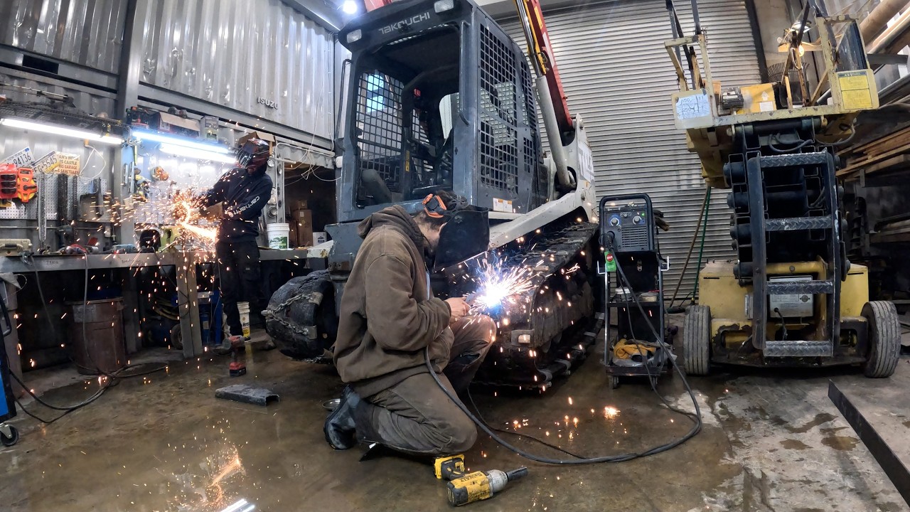 Making track loader ice chains
