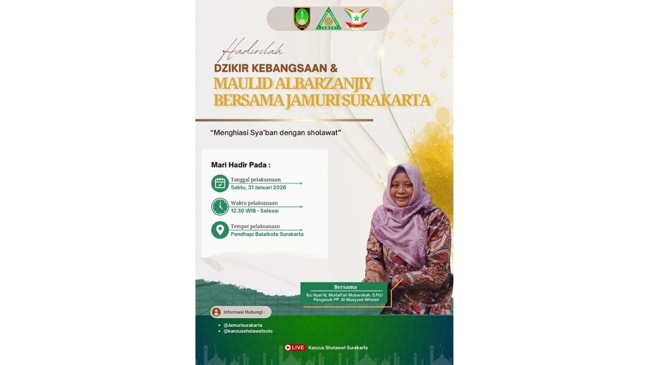 🔴RUTINAN DZIKIR DAN SHOLAWAT KEBANGSAAN BERSAMA JAMURI SURAKARTA || PENDHAPI BALAIKOTA SURAKARTA