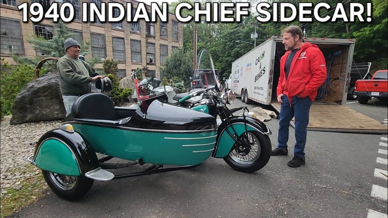 1940 INDIAN CHIEF SIDECAR RIG STOPS BY THE MUSEUM!!