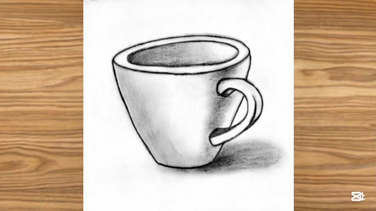 How to draw a cup step by step || Easy pencil sketch drawing for beginners