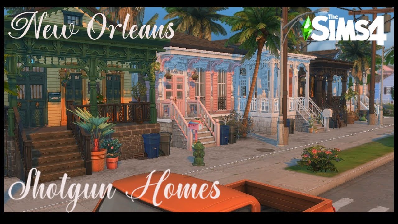 || New Orleans Style Shotgun Houses || Speed Build || Sims 4 || No CC ||