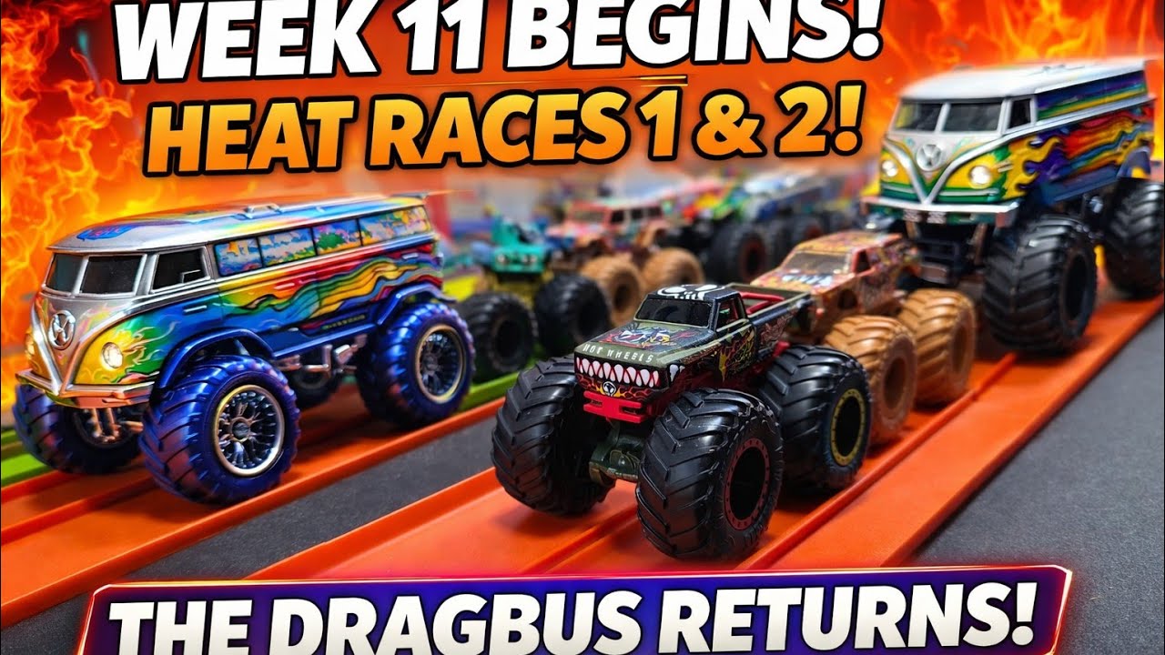 WEEK 11 OF MONSTER TRUCK RACING ARRIVES! HEATS 1 & 2 FOR THE KING OF THE HILL!