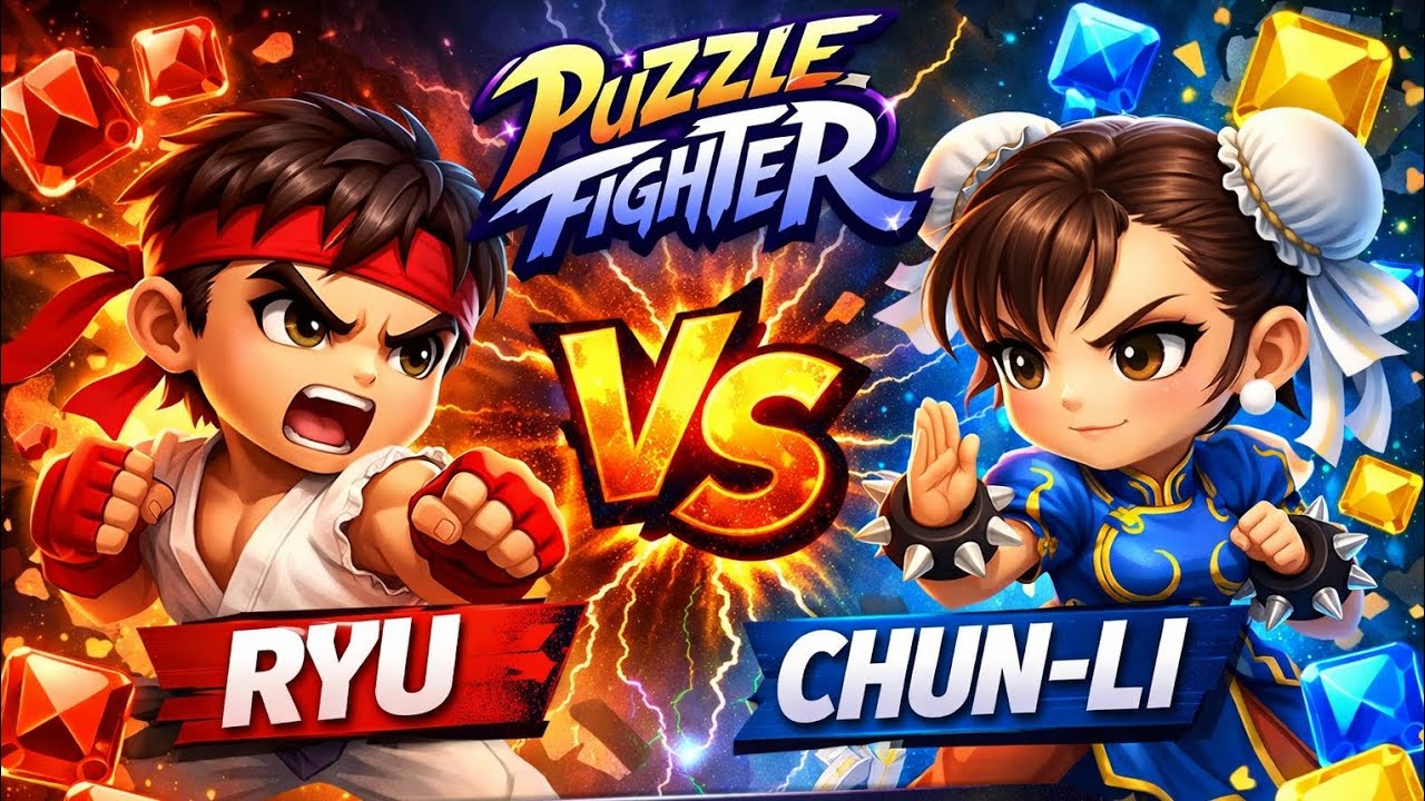 Puzzle figher II| Ryu V Chun li| Fight 
