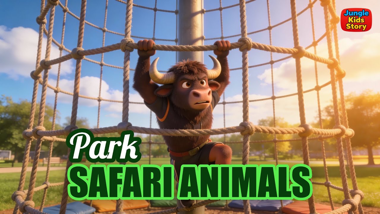 Safari Animal in a Park Sounds Song | Nursery Rhyme for Kids - Learn Animal Names and Sounds